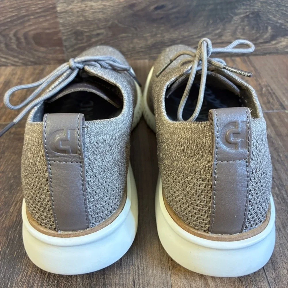 Cole Haan Zerogrand Stitchlite Oxford Mens 8M Taupe Knit Wingtip Shoes C37988